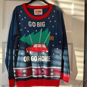 Tipsy Elves Blue and Red Holiday Sweater